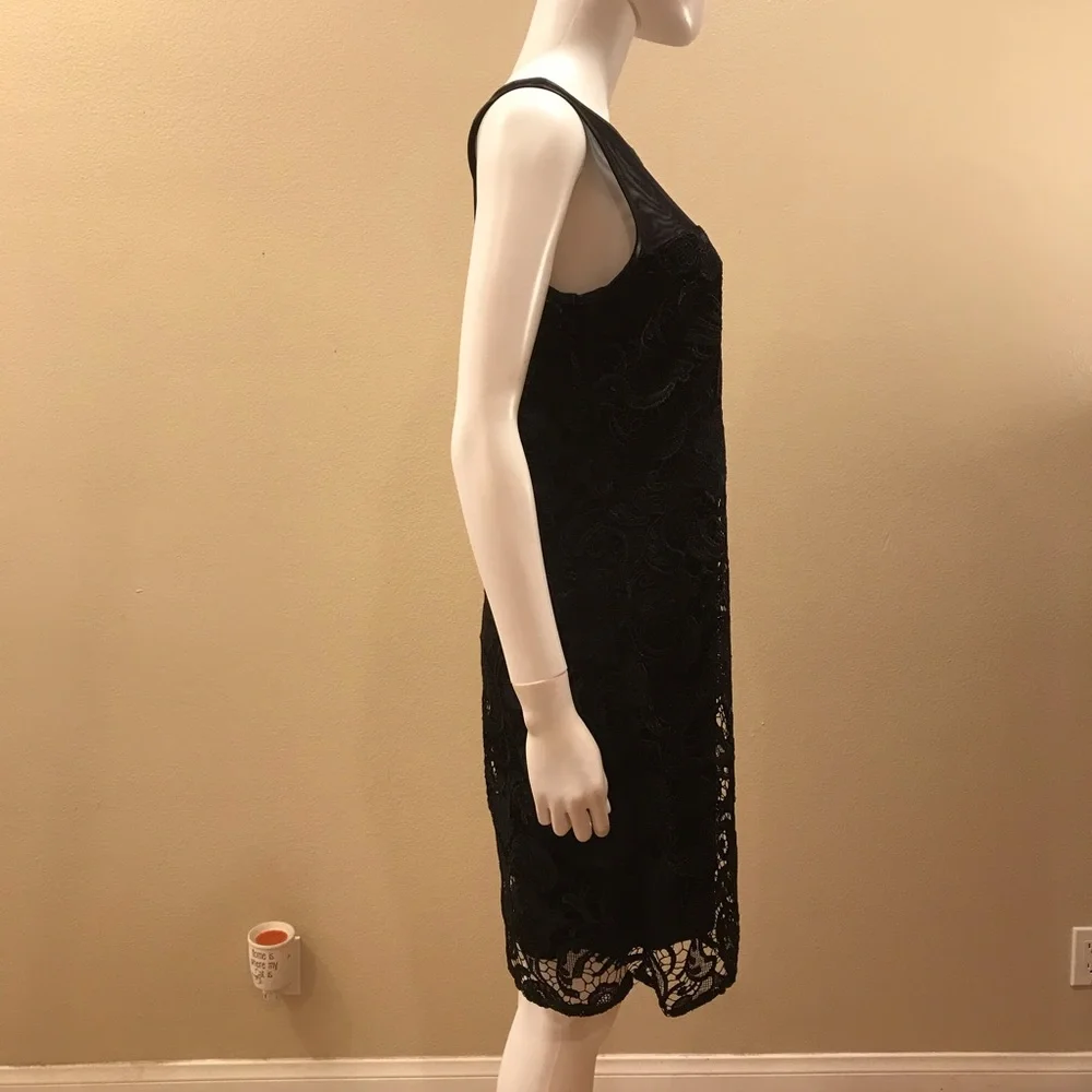 INC International Concepts Black Lace Dress Size 8 Sleeveless Formal Elegant - Picture 10 of 14